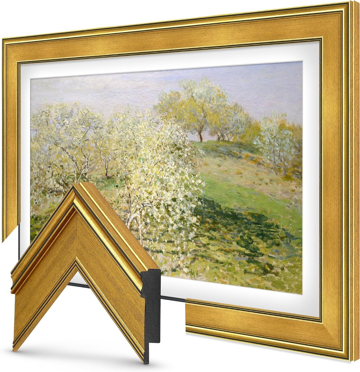 Antique Gold 55" Deco TV Frame for Samsung The Frame/Pro TVs | Amazon (US)
