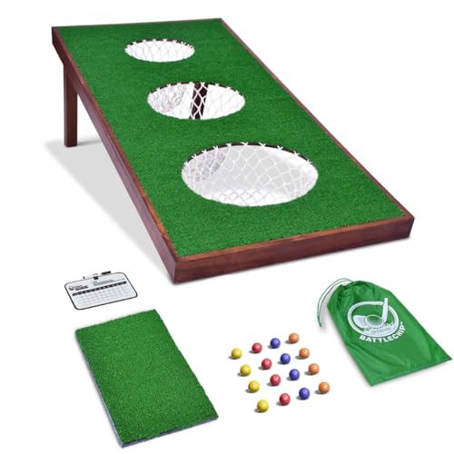 GoSports BattleChip PRO Golf Cornhole Game - Includes 4 ft x 2 ft Chipping Target, 16 Foam Balls, Hitting Mat, and Scorecard | Amazon (US)