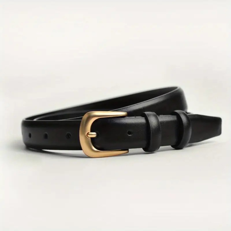Simple Pin Buckle Pu Belt Classic Solid Color Thin Belts - Temu | Temu Affiliate Program
