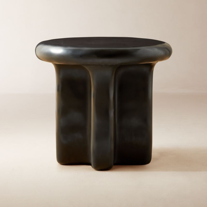 Bodene Round Black Resin Side Table | CB2 | CB2