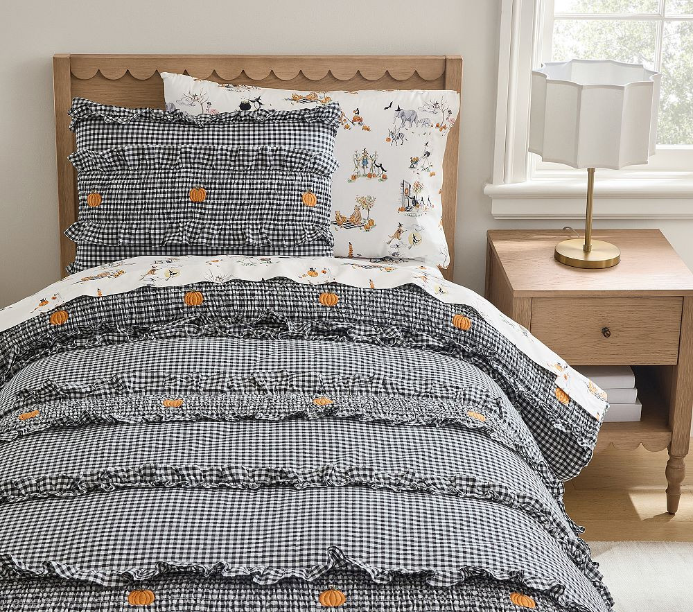 Riley Sheehey Halloween Gingham Smocked Quilt & Shams | Pottery Barn Kids
