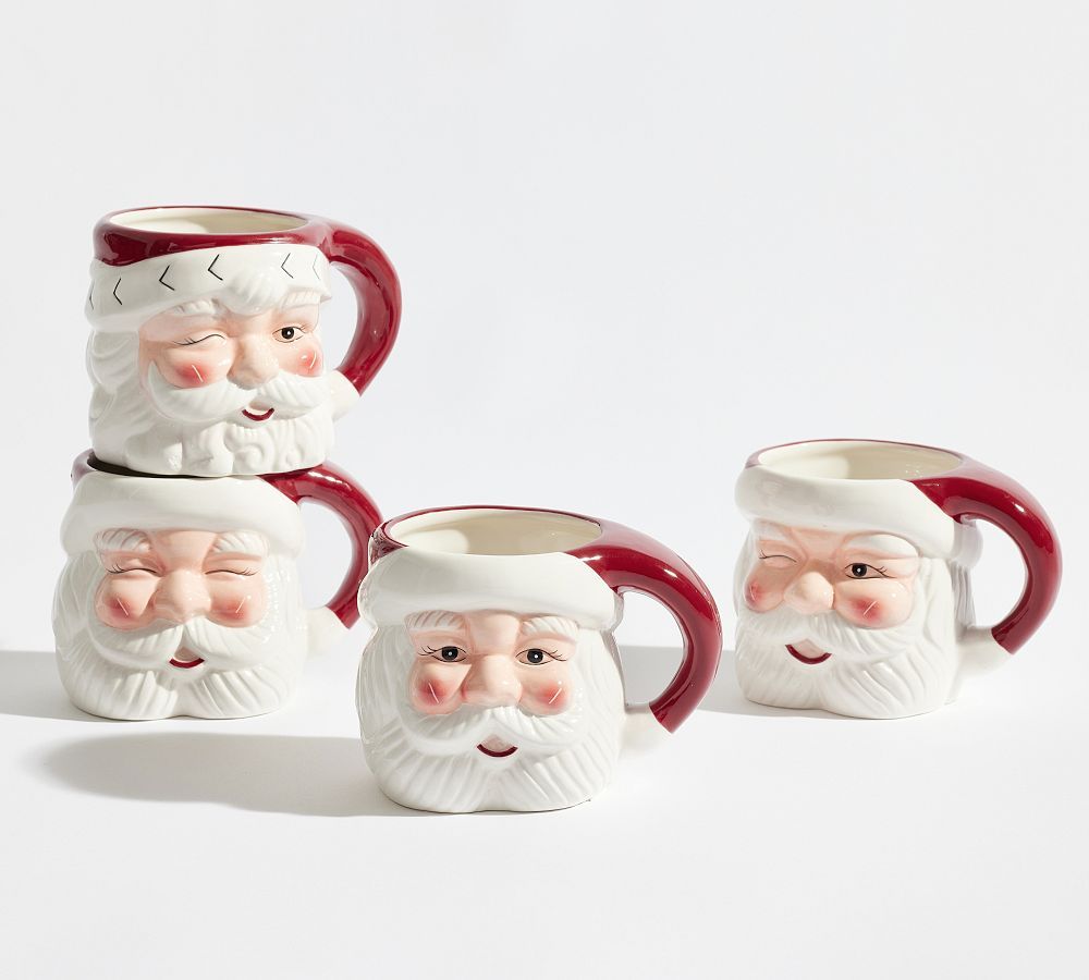 Santa Claus Ceramic Mugs | Pottery Barn (US)