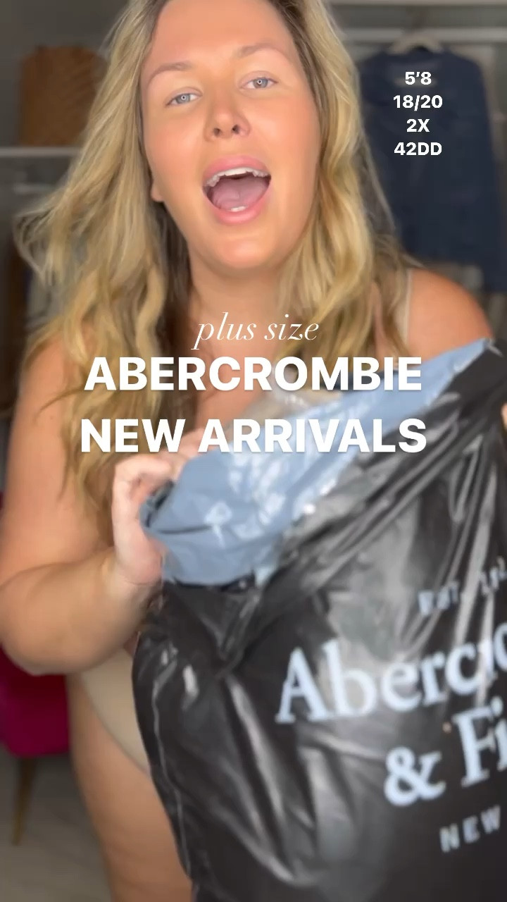 New arrivals for fall from Abercrombie on my size 18/20 body! I THINK I FOUND THE PERFECT TROUSERS. Size up 2 from your normal size and do curve love if you’re shaped like me! I’m in 36curve love. Essential long sleeve is XL, oatmeal duster long cardigan is XXXL but I could do XXL or XL (I’m hoping for a restock but it’s currently sold out). Navy sweater runs generous I’m in xxl but could do XL. Regular 35 in the flare jeans - they have good stretch and are super comfy, size up one! 

#LTKplussize #LTKSale #LTKCon