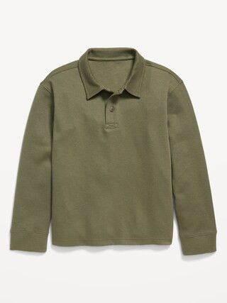 Long-Sleeve French Rib Polo Shirt for Boys | Old Navy (US)