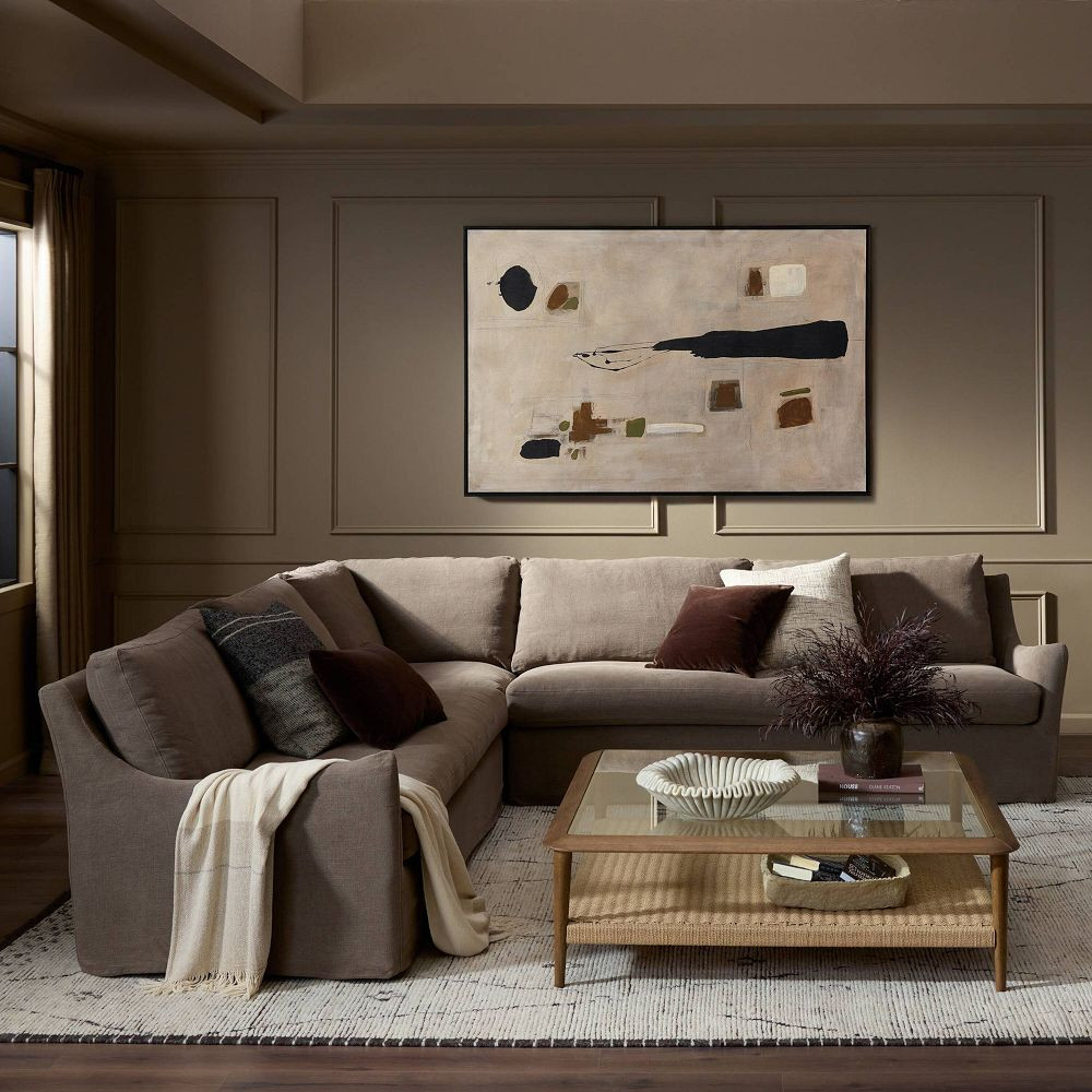 Delara Slipcover L-Shaped Sectional (124") | West Elm (US)