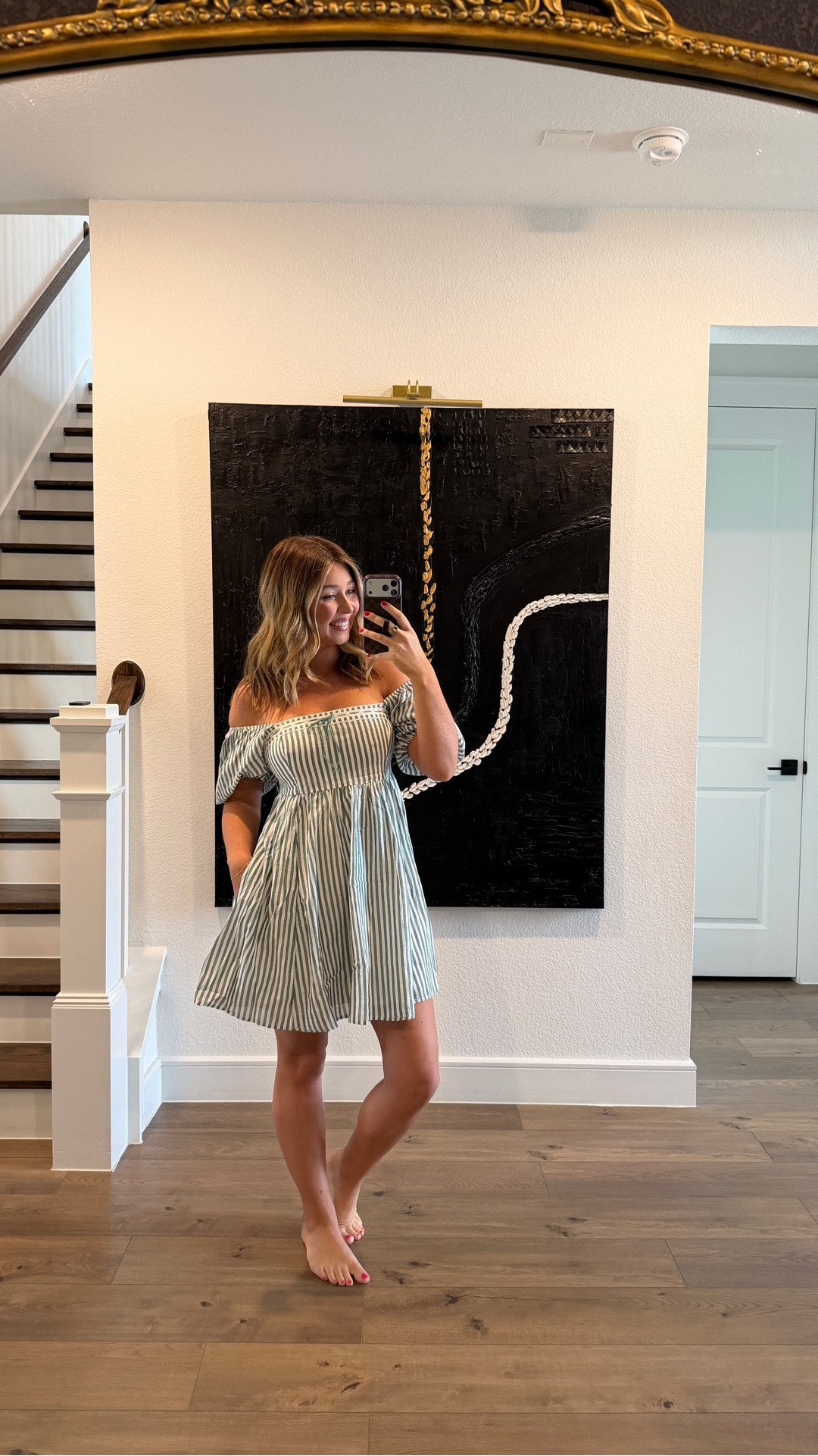 Loveee this new @abercrombie dress. Very lightweight soft material. Perfect for spring, beach trip, day date, brunch, etc. wearing a size medium regular 

5’7 • 150lbs • 34DDD 

#LTKootd