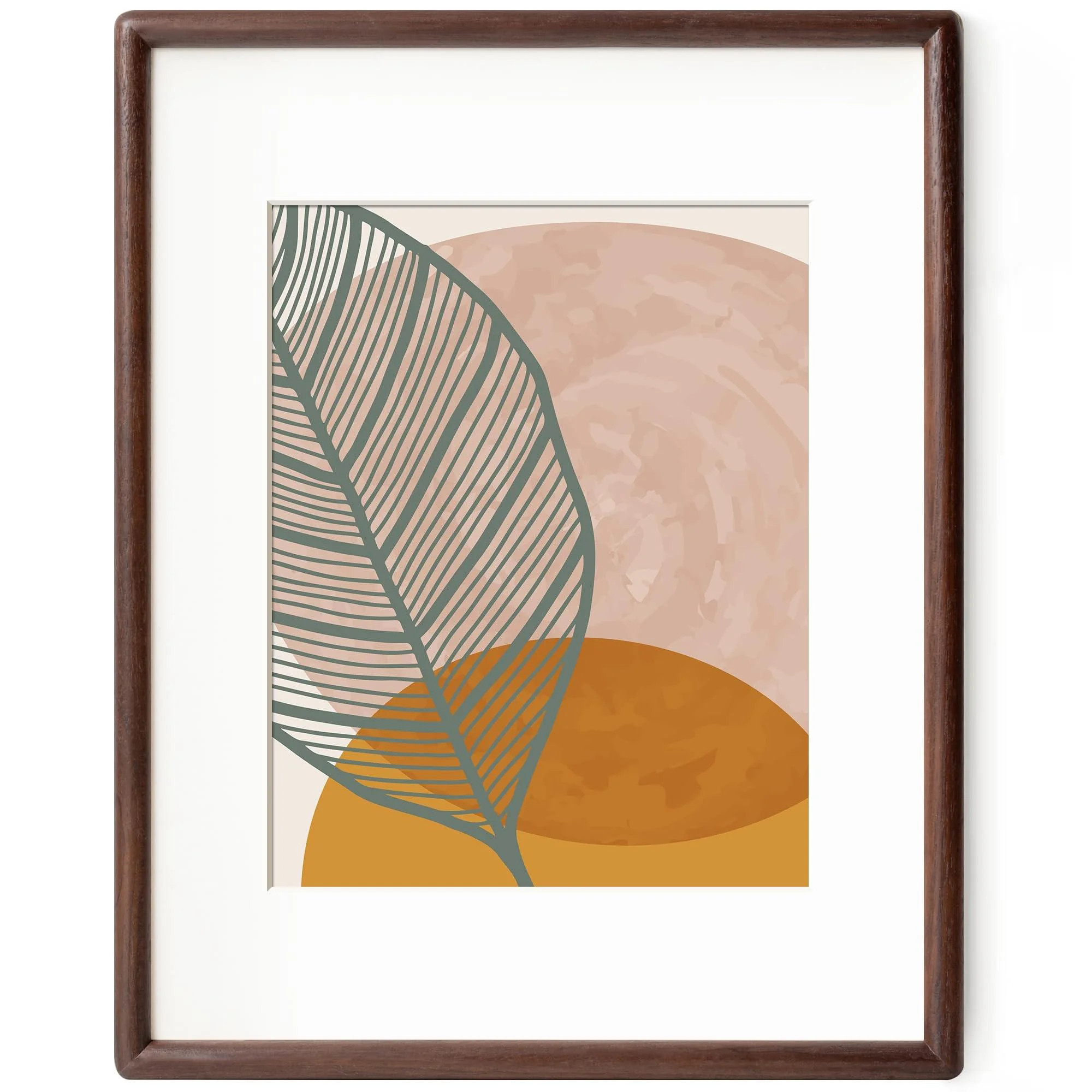 Axeman 11x14 Solid Wood Picture Frame with Mat for 8x10 Photos, Walnut | Walmart (US)