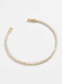 Bennett 18k Gold Tennis Bracelet - Clear | BaubleBar (US)