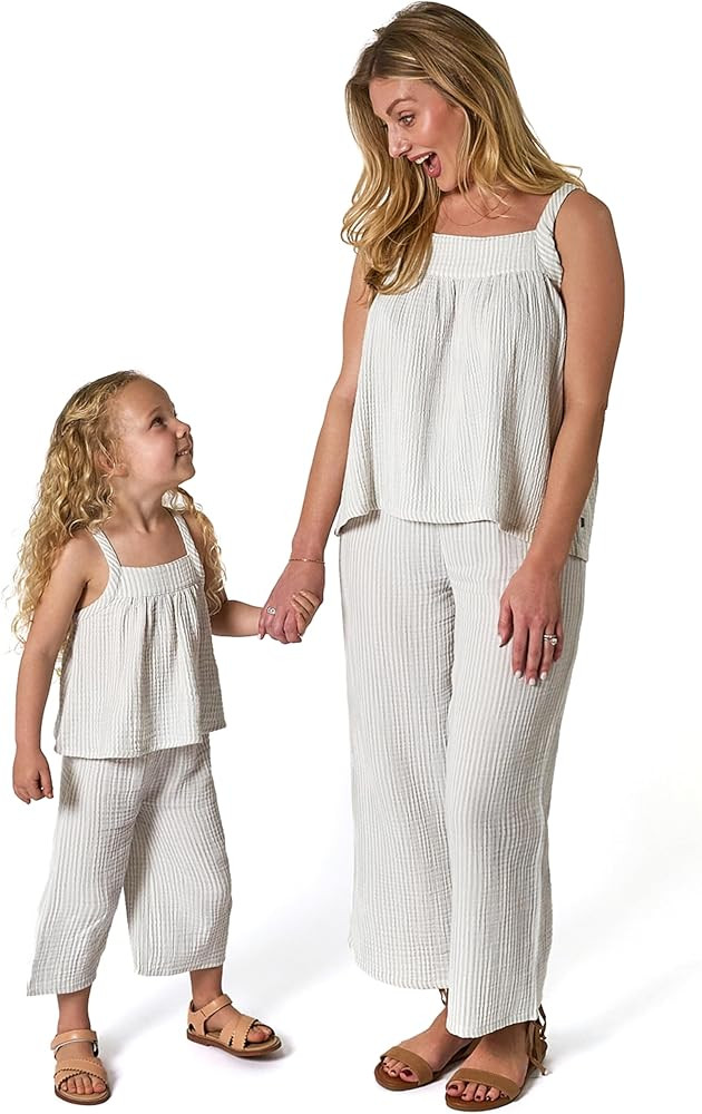 Modern Moments by Gerber Baby Girl's Mommy + Me 2-Piece Cropped Pant Set | Amazon (US)