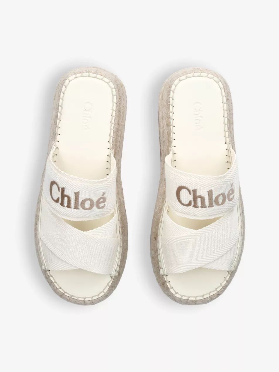 Mila logo-embellished woven espadrille sandals | Selfridges