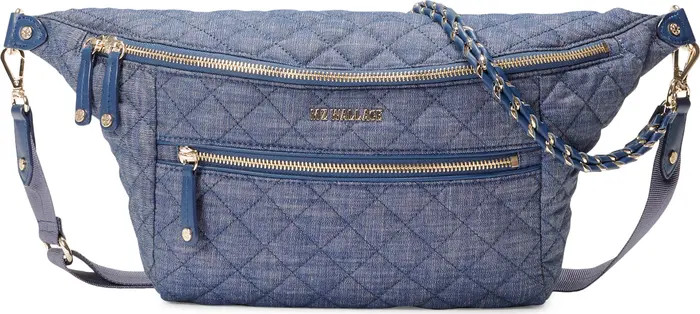 MZ Wallace Crosby Quilted Denim Convertible Sling Bag | Nordstrom | Nordstrom