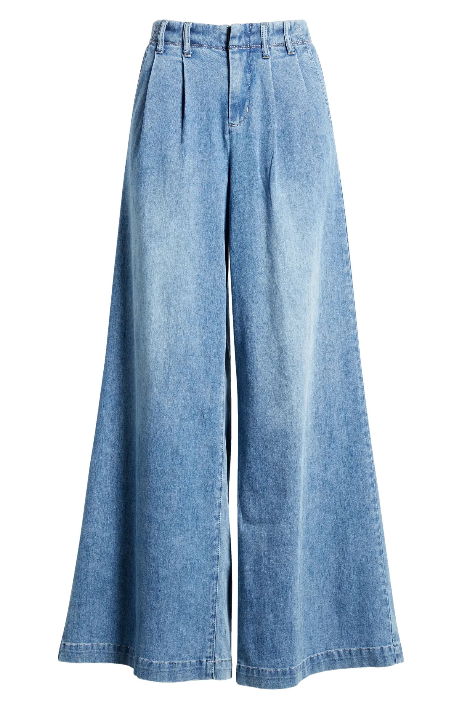 Pleated High Waist Super Wide Leg Jeans | Nordstrom
