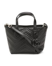 Made In Italy Leather G G Marmont Small Tote With Shoulder Strap | TJ Maxx