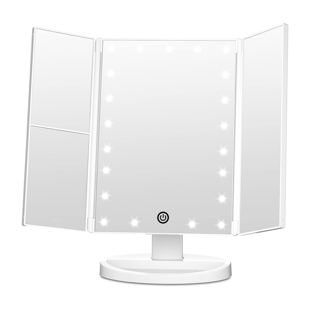 FASCINATE Lighted Makeup Mirror, 21 LED Lights, 3x/2x/1x Magnifying Trifold LED Vanity Mirror, To... | Target
