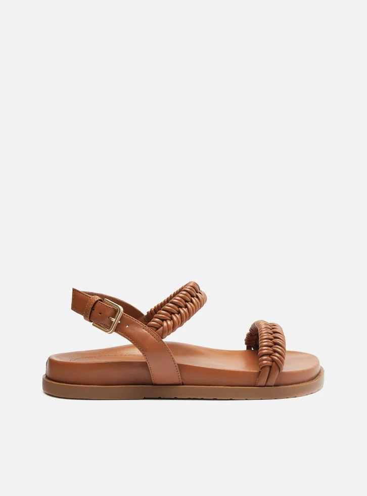 Sandália Papete Marrom Arezzo Tiras Tramadas | ZZ Mall (BR)