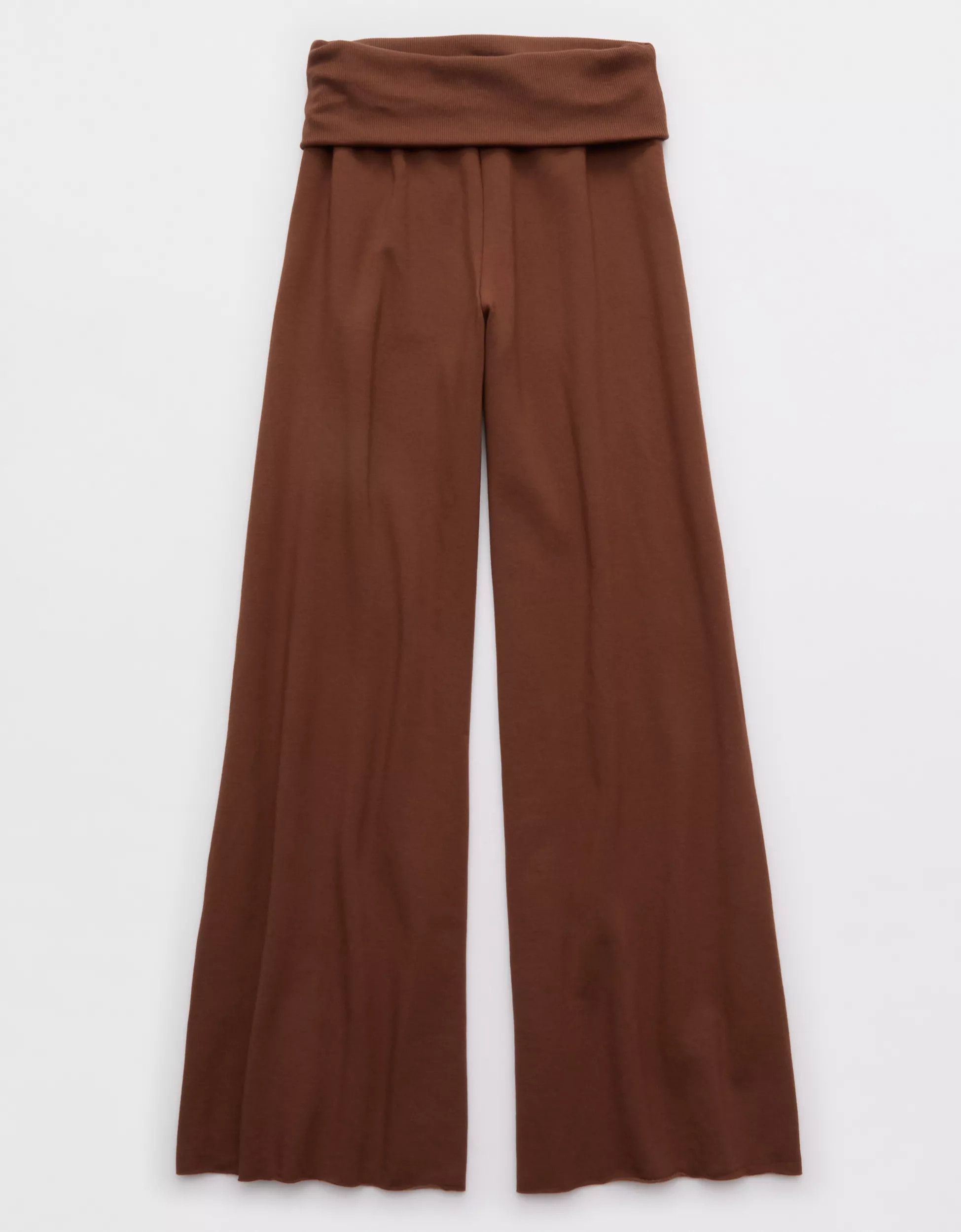 OFFLINE By Aerie OTT Fleece Super Wide Leg Foldover Pant | Aerie