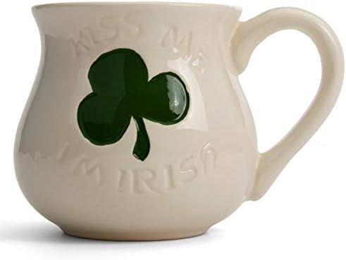 Milltown Merchants™ Kiss Me I'm Irish Mug - Ceramic St. Patrick's Day Coffee Mugs - Luck Of The... | Amazon (US)