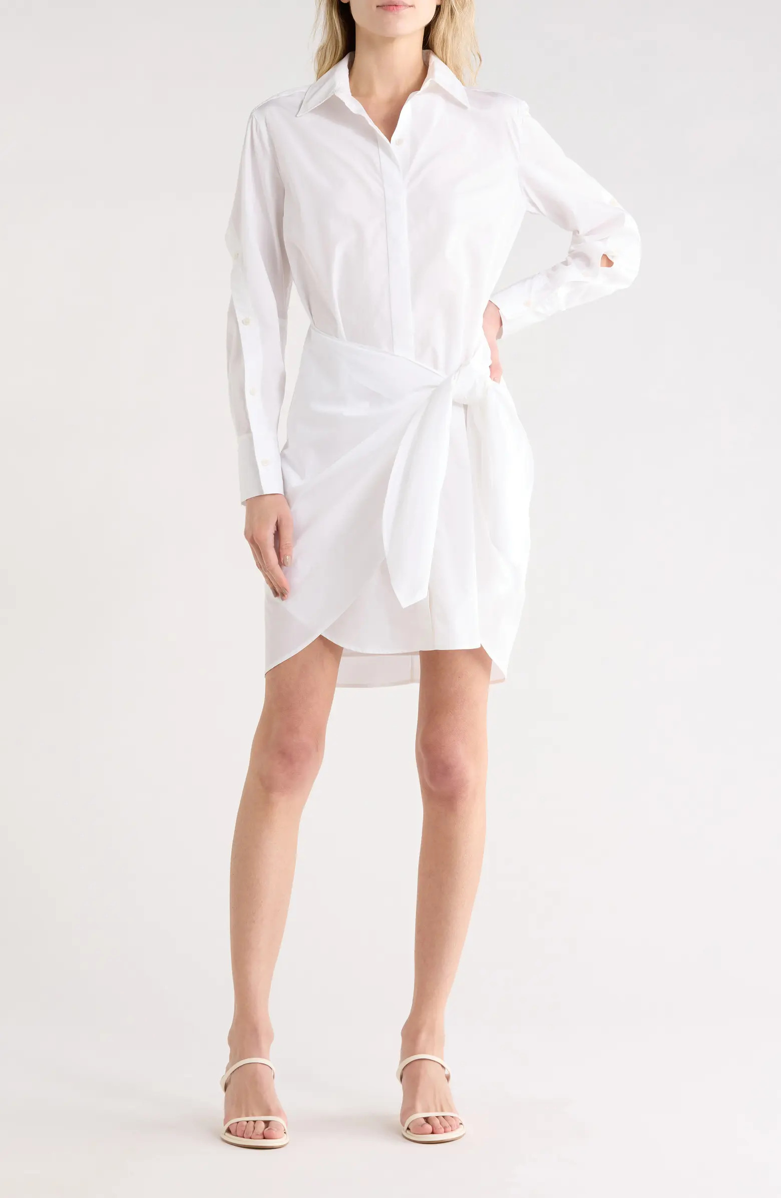 Derek Lam Tie Waist Cotton Shirtdress | Nordstromrack | Nordstrom Rack