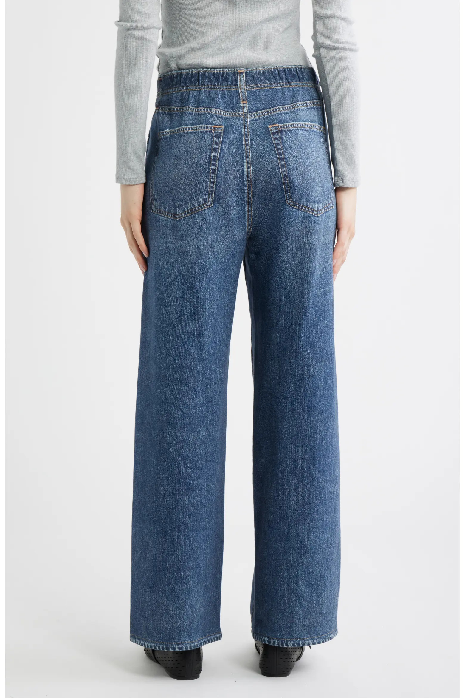 rb Miramar Ankle Length Pull On Wide Leg Sweatpant Jeans (Women) | Nordstrom | Nordstrom
