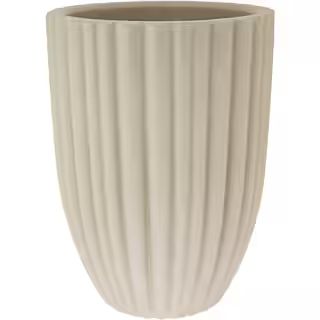 Rain Forest 12.6 in. Dia x 18.1 in. H Cacau Antique Branco Plastic Planter 032.046.17 - The Home ... | The Home Depot