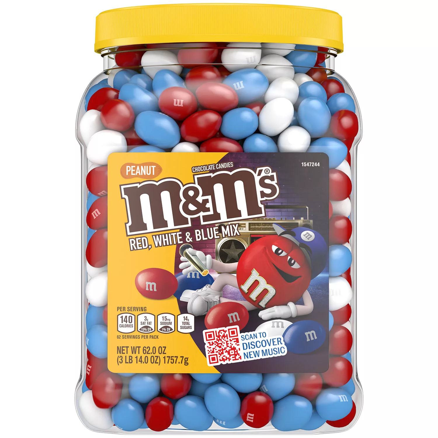 M & M'S Red, White & Blue Peanut Milk Chocolate Candy, 62 oz. | Sam's Club