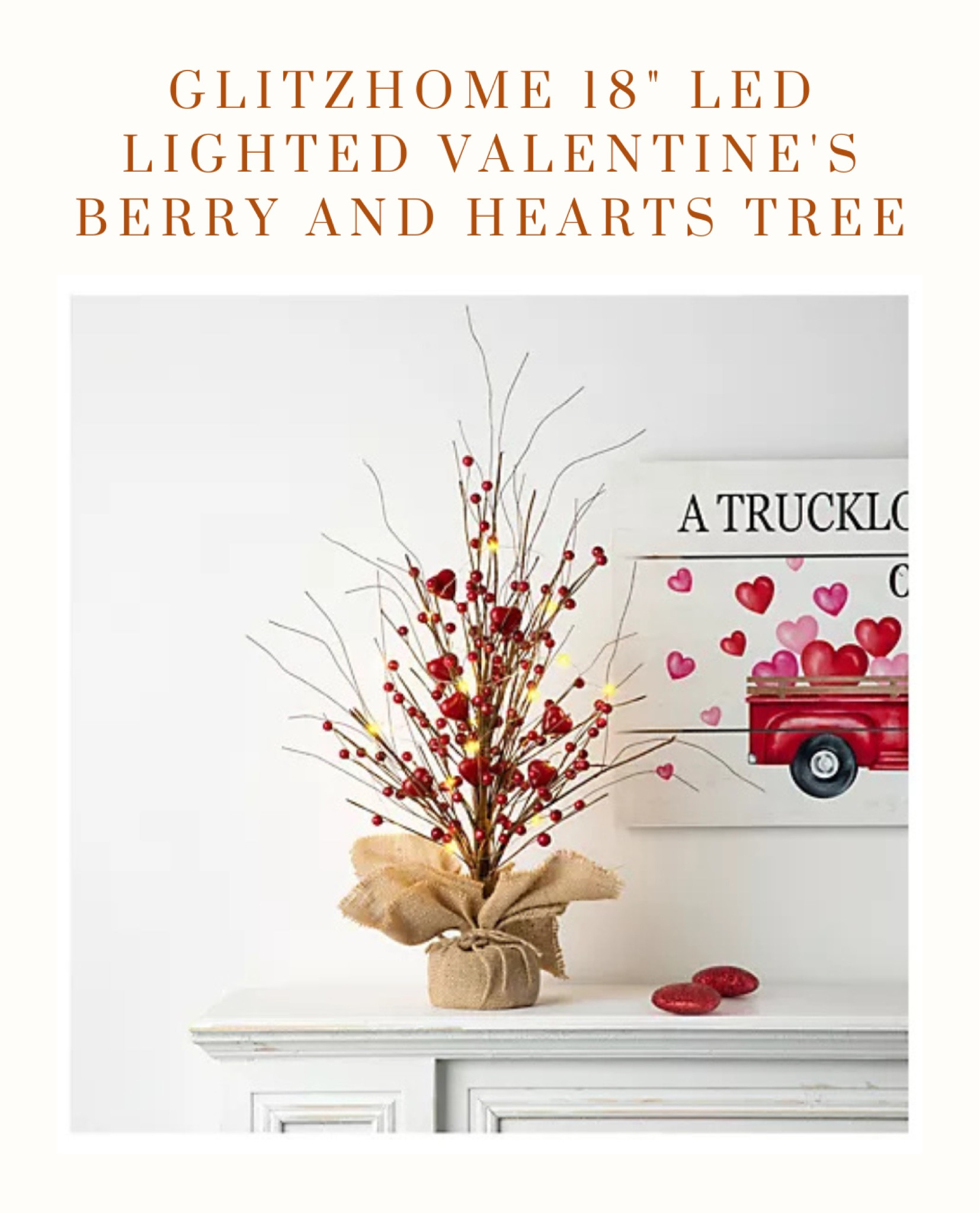 How adorable is this 18" LED Lighted Valentine's Berry and Hearts Tree? 💕✨ It's the perfect way to add a warm, romantic glow to your home this Valentine’s Day! The delicate berries and heart accents make it a charming centerpiece for any room.

Whether on your mantel, entryway, or dining table, this lighted tree will spread all the festive feels. Bonus: it's battery-operated for easy placement anywhere!

🌸 Tap the link to bring home this sweet decor piece. #QVCFinds #ValentinesDecor #HeartAndHome 

#LTKHome #LTKFindsUnder50 #LTKSeasonal