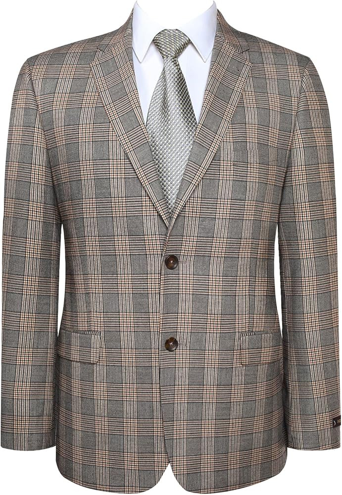 AMY ZHU Men's Sport Coat Classic Fit Stretch Blazer 2 Button Suit Jacket | Amazon (US)