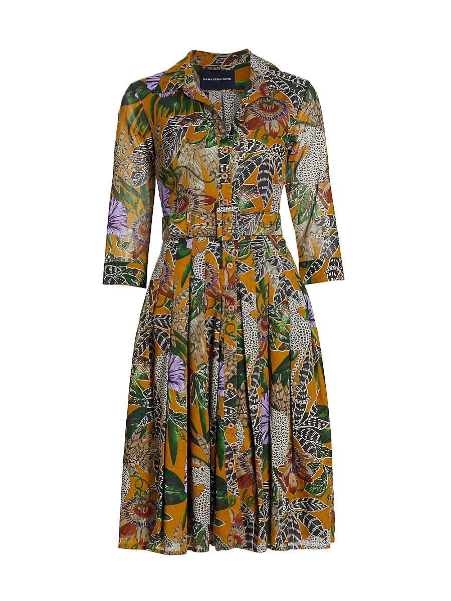 Women's Audrey Dot Cotton Shirtdress - Jungle Tiger Mustard - Size 12 | Saks Fifth Avenue