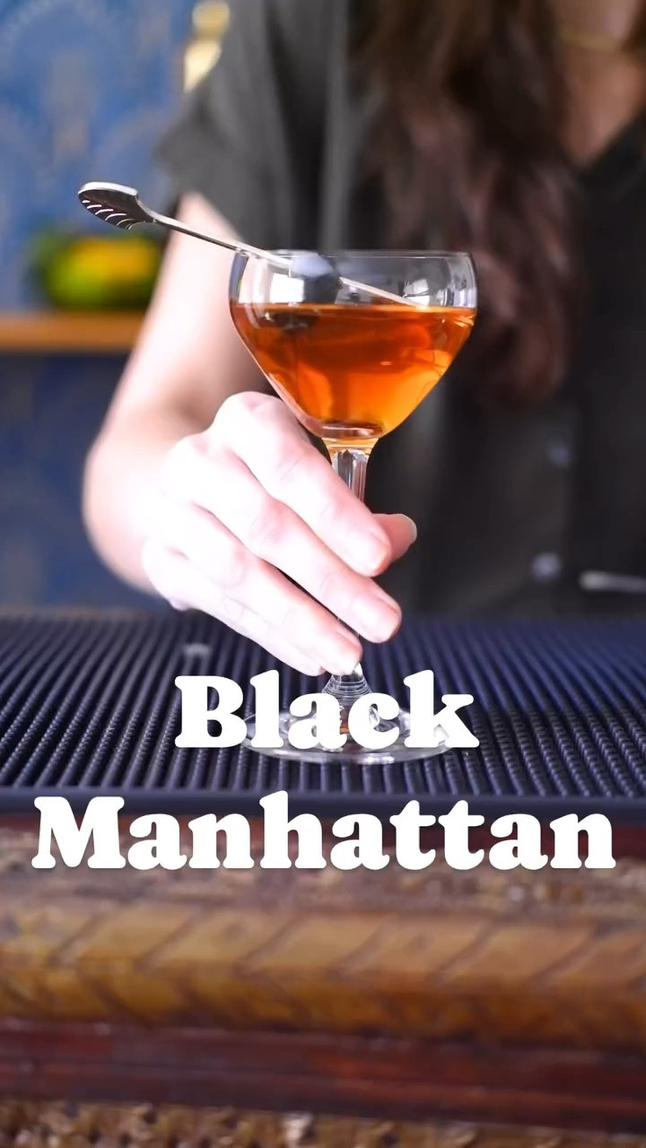 If winter has you down, the dark, rich flavors of a Black Manhattan will match the energy. This twist on the classic cocktail is the perfect blend of sweet, bitter, and strong

Black Manhattan

2 oz rye

1 oz averna amaro

1 dash angostura bitters

1 dash orange bitters

garnish with a maraschino cherry

Combine all ingredients in a mixing glass and stir, then pour into a coupe or nick and nora glass

#BlackManhattan #CocktailTime #homebar #classicocktails #modernclassics
