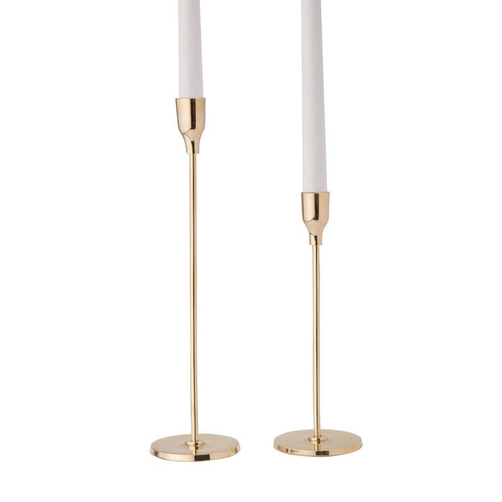 Avri Taper Candle Holder in Brass, Large | Lights.com