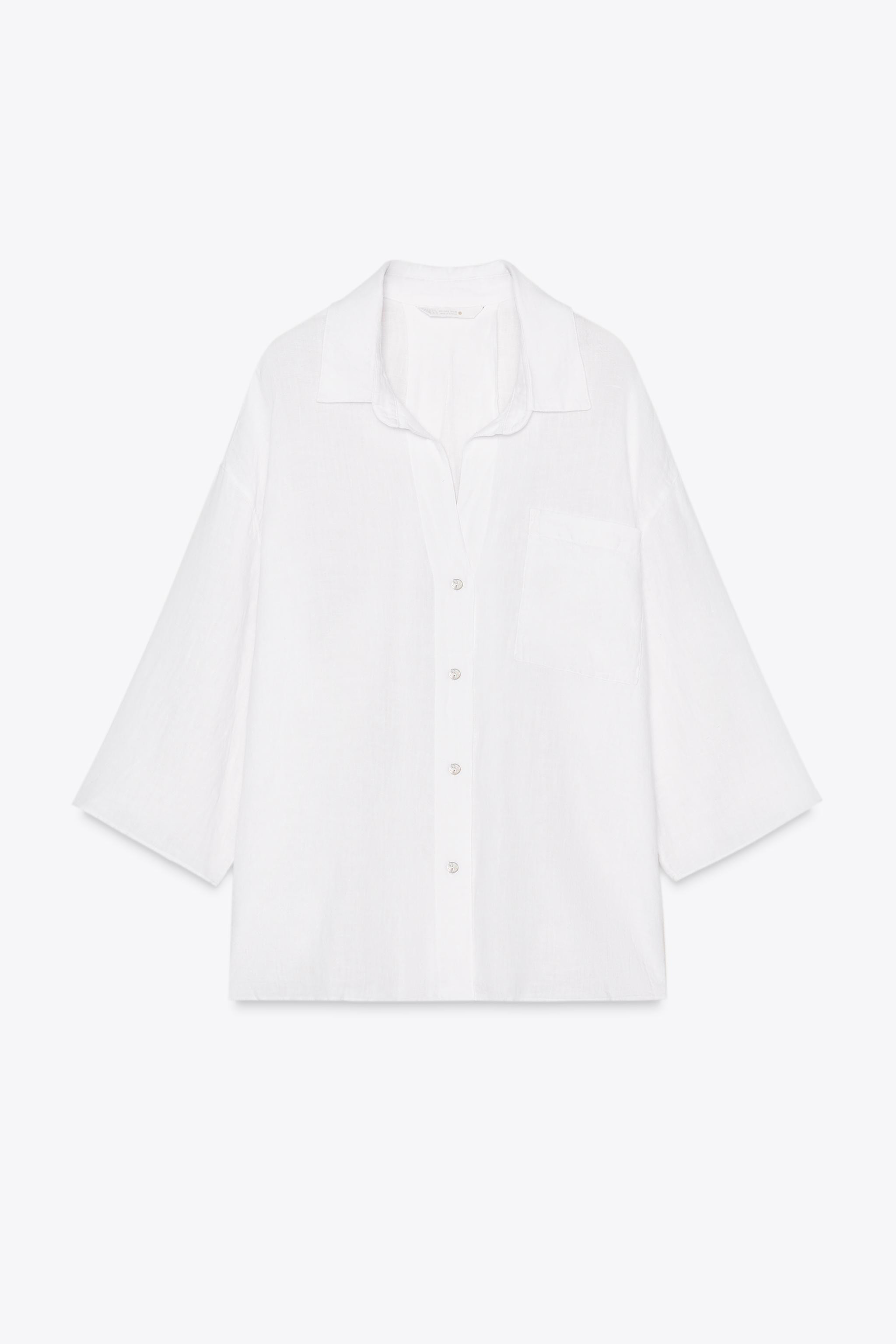 ZW COLLECTION 100% LINEN OVERSIZED SHIRT | Zara US