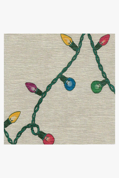 Holiday Lights Creme Rug | Ruggable