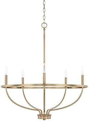 HomePlace 428551AD Greyson Chandelier, 5-Light 300 Total Watts, Aged Brass | Amazon (US)
