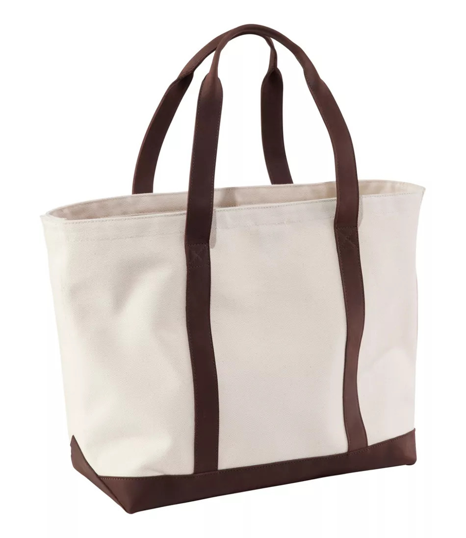 Leather-Trim Canvas Tote Natural/Brown Leather, Canvas/Leather Canvas L. L.Bean | L.L. Bean