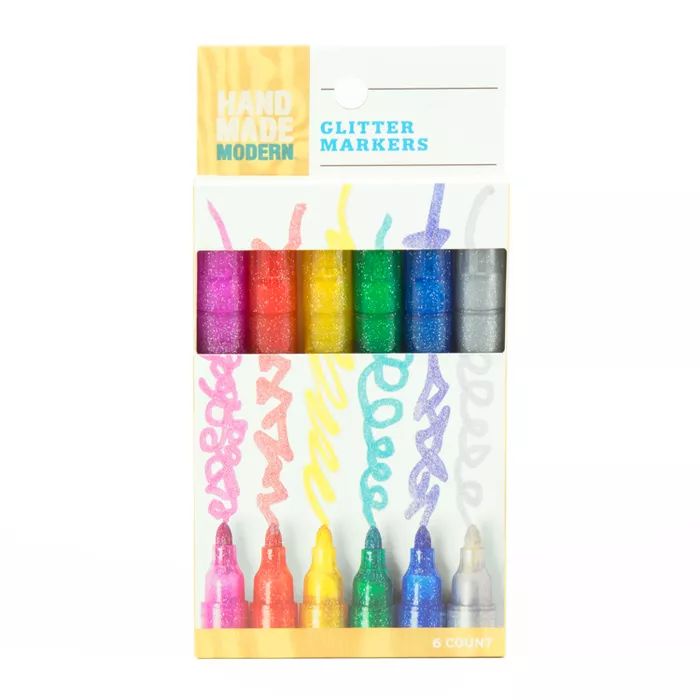 Glitter Markers 6ct - Hand Made Modern® | Target