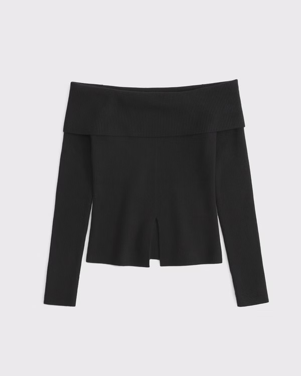 Ribbed Off-The-Shoulder Cutaway Sweater | Abercrombie & Fitch (US)