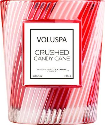 Voluspa Crushed Candy Cane Classic Textured Glass Candle | Nordstrom | Nordstrom