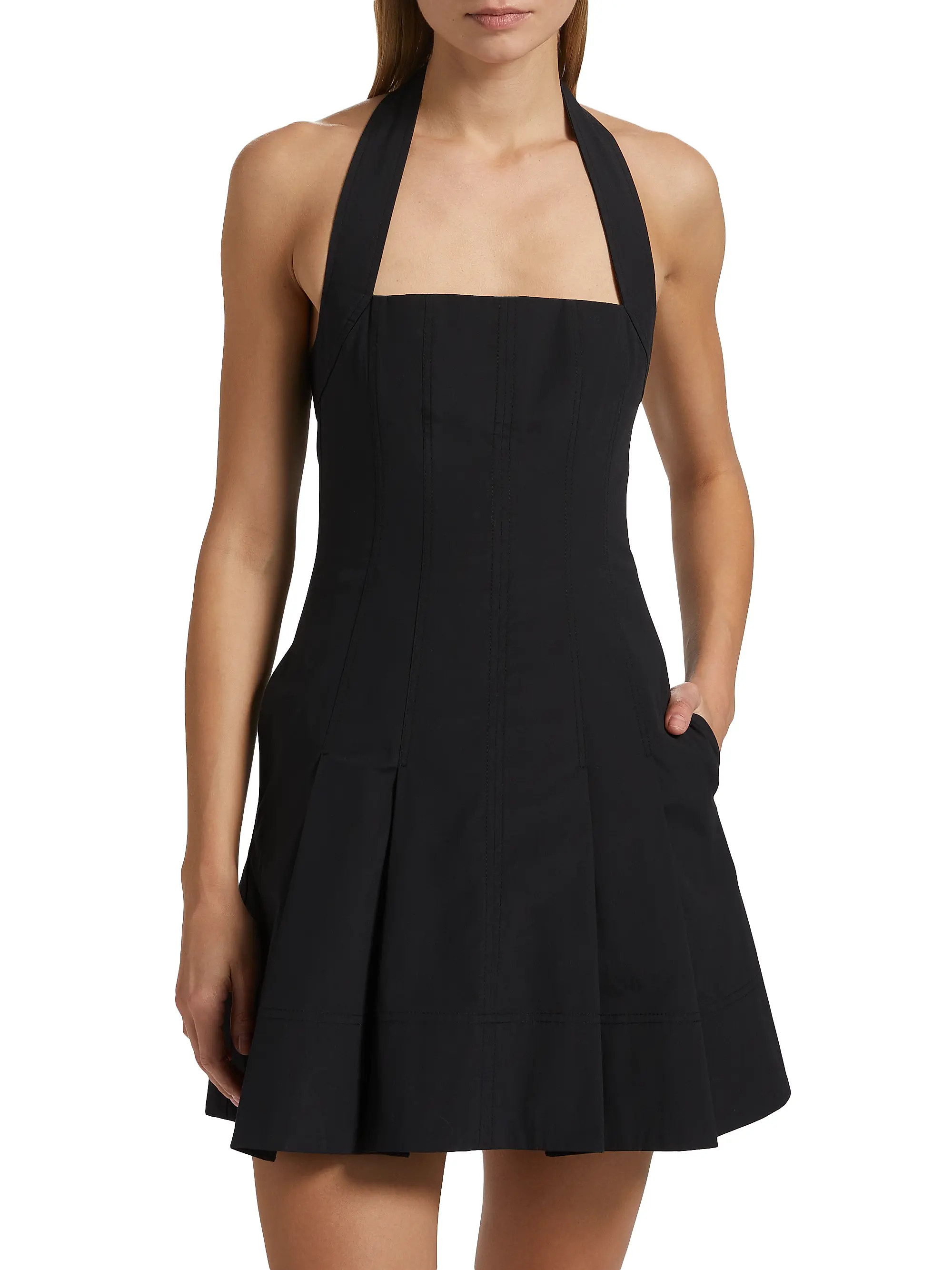 Nat Halterneck Stretch Cotton Minidress | Saks Fifth Avenue