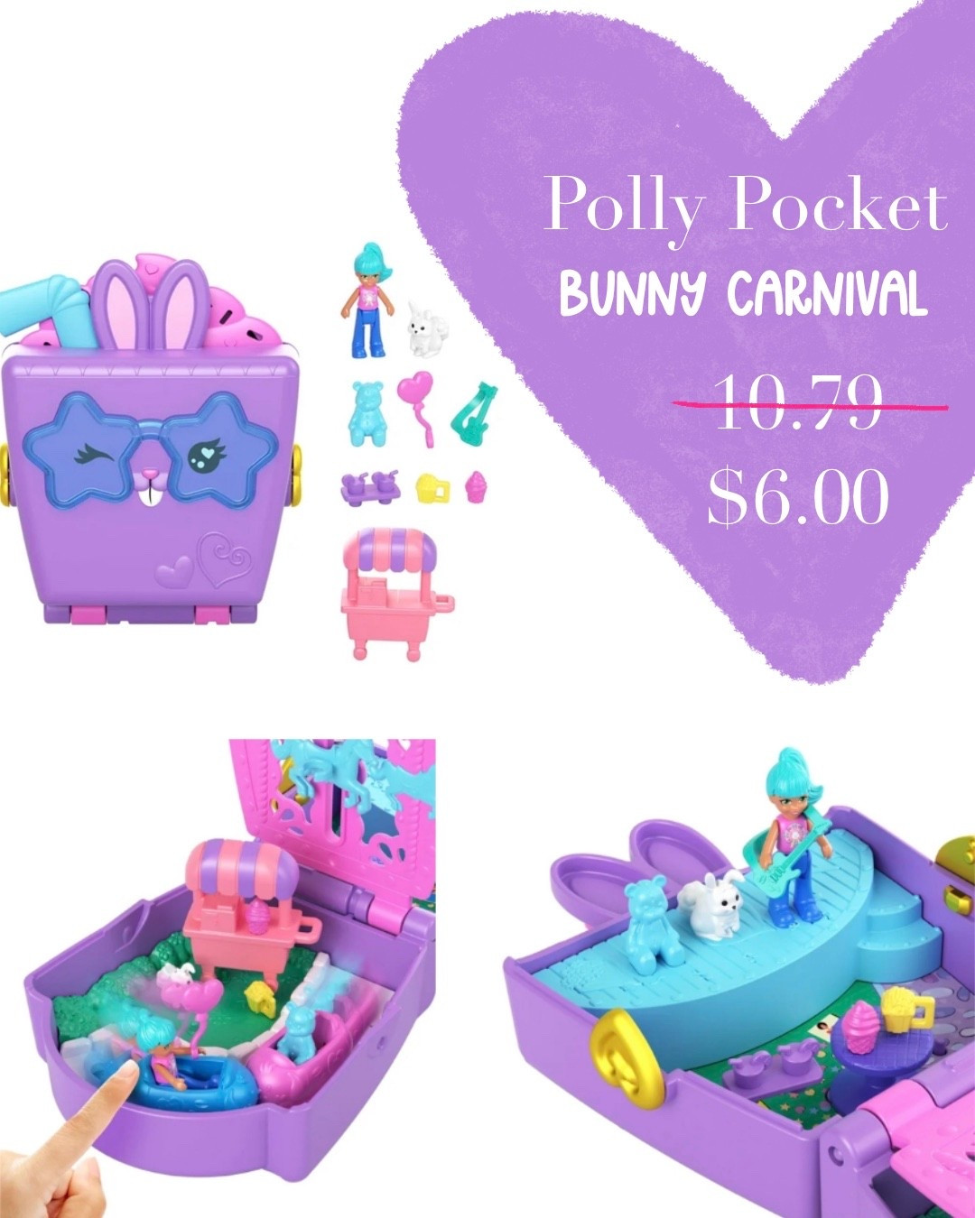 Polly Pocket Bunny Carnival Compact Clearance! $6! A perfectly sweet Easter basket toy  

#LTKmomlife #LTKKids #LTKSaleAlert