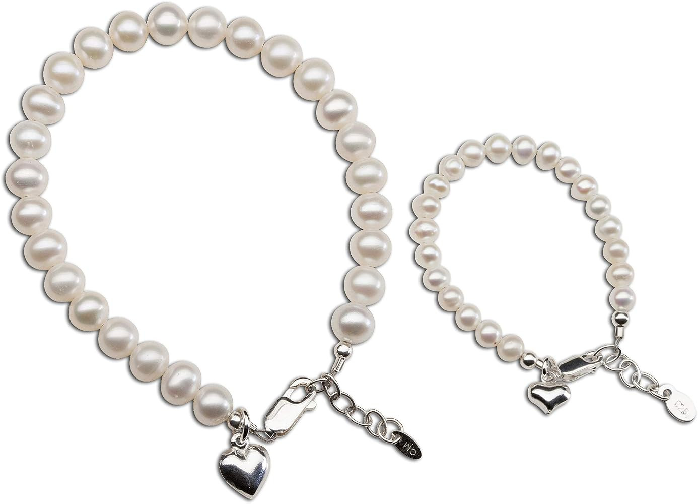 Cherished Moments Sterling Silver Mom and Me Cultured Pearl Matching Bracelet for Mom and Daughte... | Amazon (US)