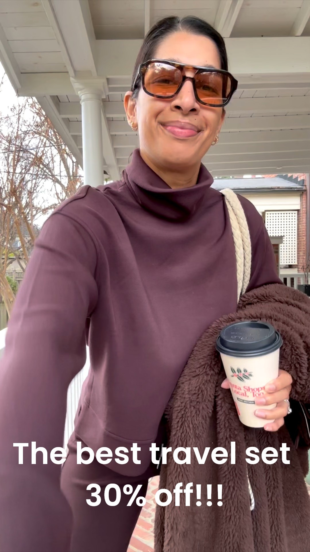 Sweatshirt - XS, runs roomy
Pants - Small Tall, run roomy 

#LTKmomlife #LTKCyberWeek #LTKmorningroutine