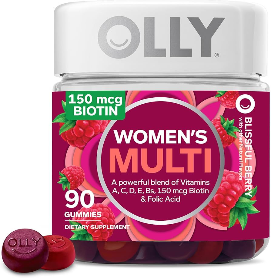 OLLY Women's Multivitamin Gummy, Overall Health and Immune Support, Vitamins A, D, C, E, Biotin, ... | Amazon (US)
