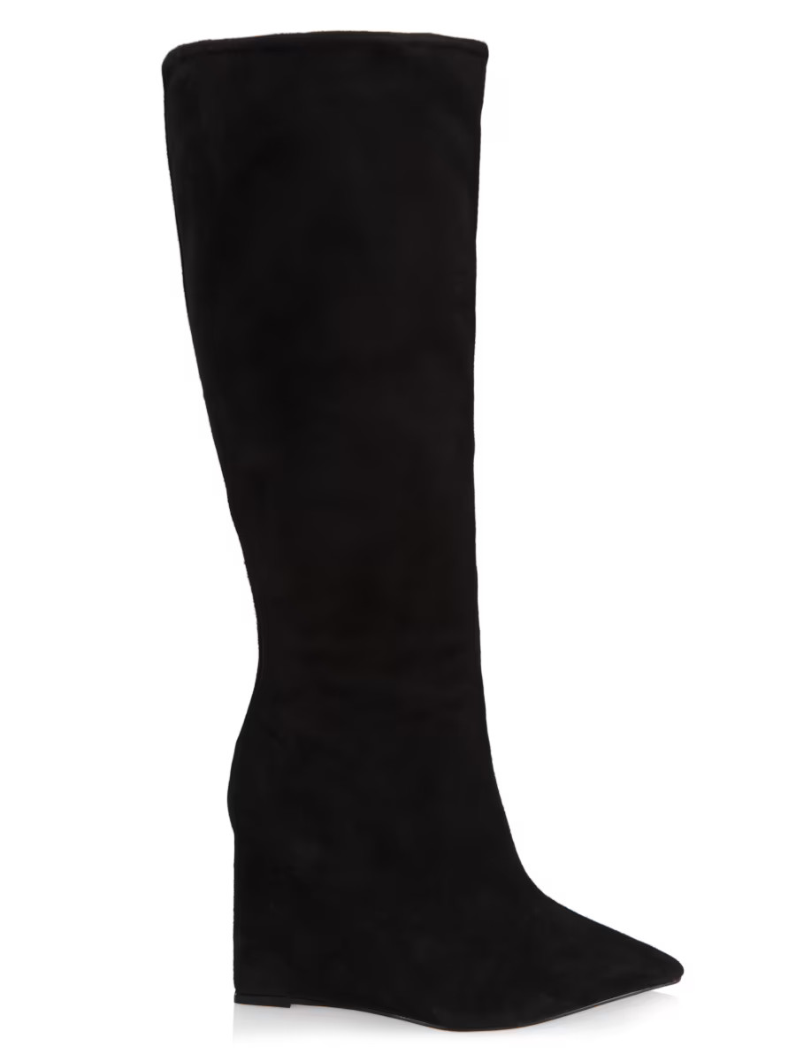Asya Up 100MM Suede Wedge Boots | Saks Fifth Avenue