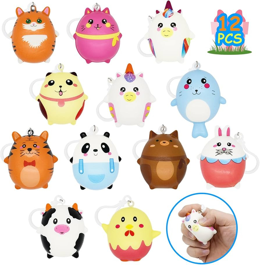 CHMYWJ 12 Pcs Squishy Toys for Kids and Adults,Slow Rising Animal with Keychain for Kids Party , ... | Amazon (US)
