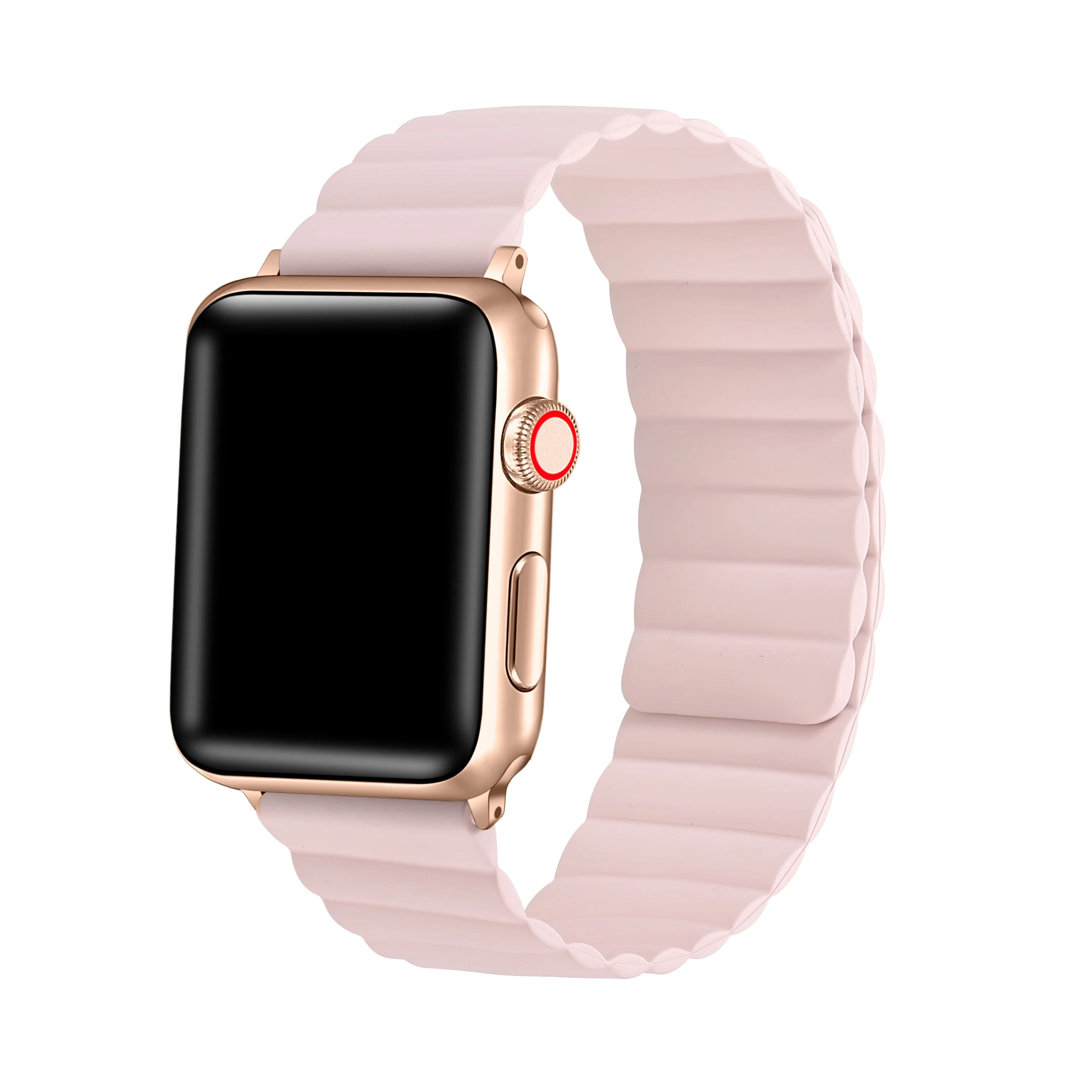 Magnetic Silicone  Replacement Band for Apple Watch - Blush Pink | Posh Tech