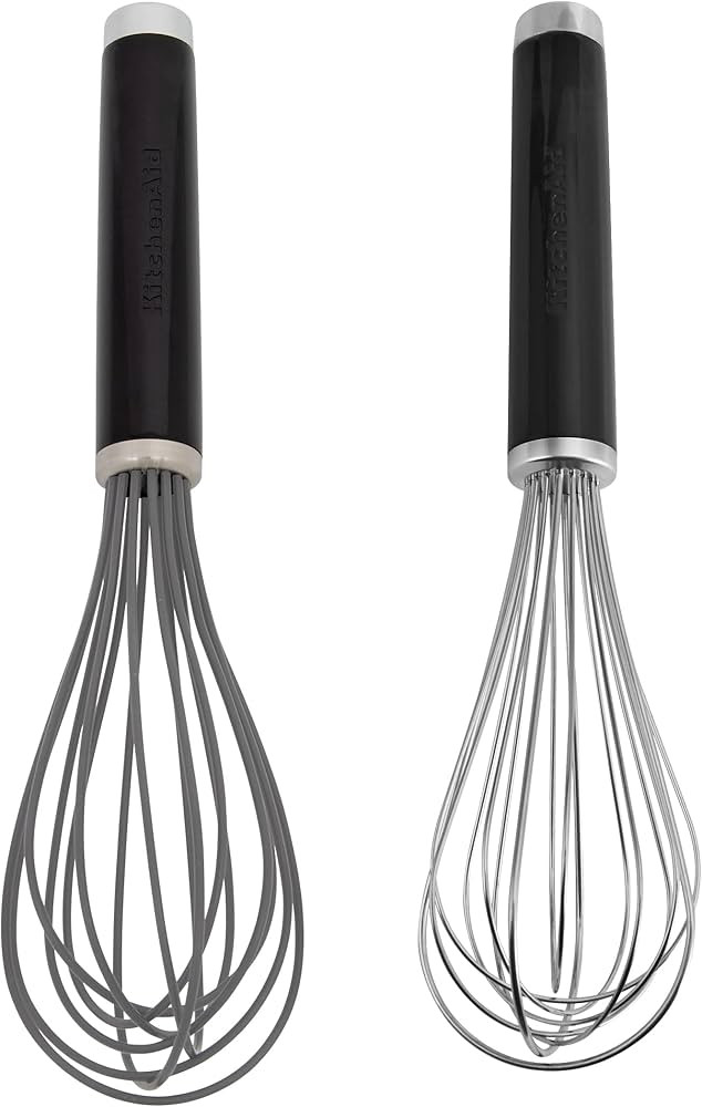 KitchenAid Utility and Silicone Whisk Set, Set Of 2, Black | Amazon (US)