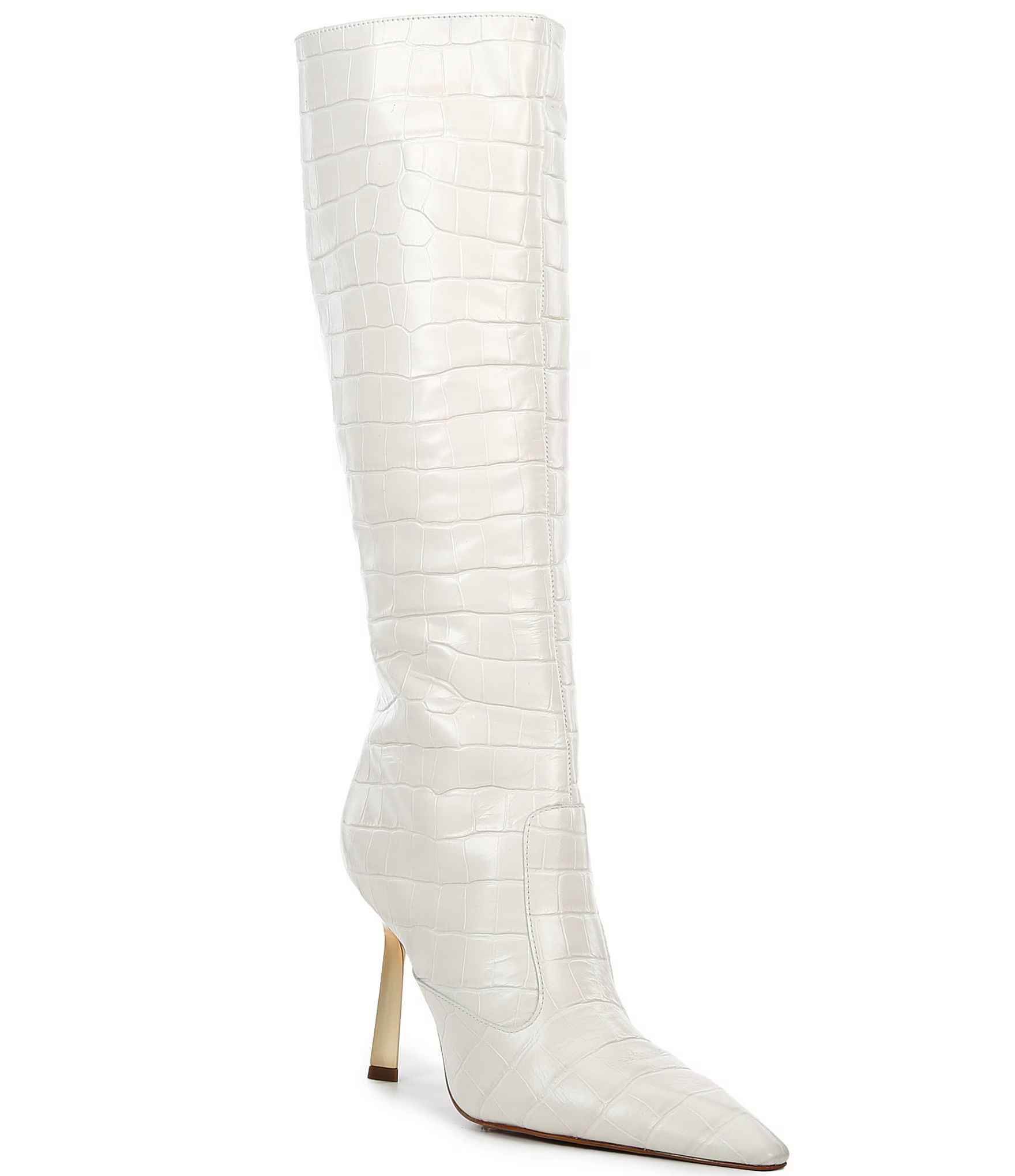 Ciara Crocodile Embossed Leather Tall Boots | Dillard's