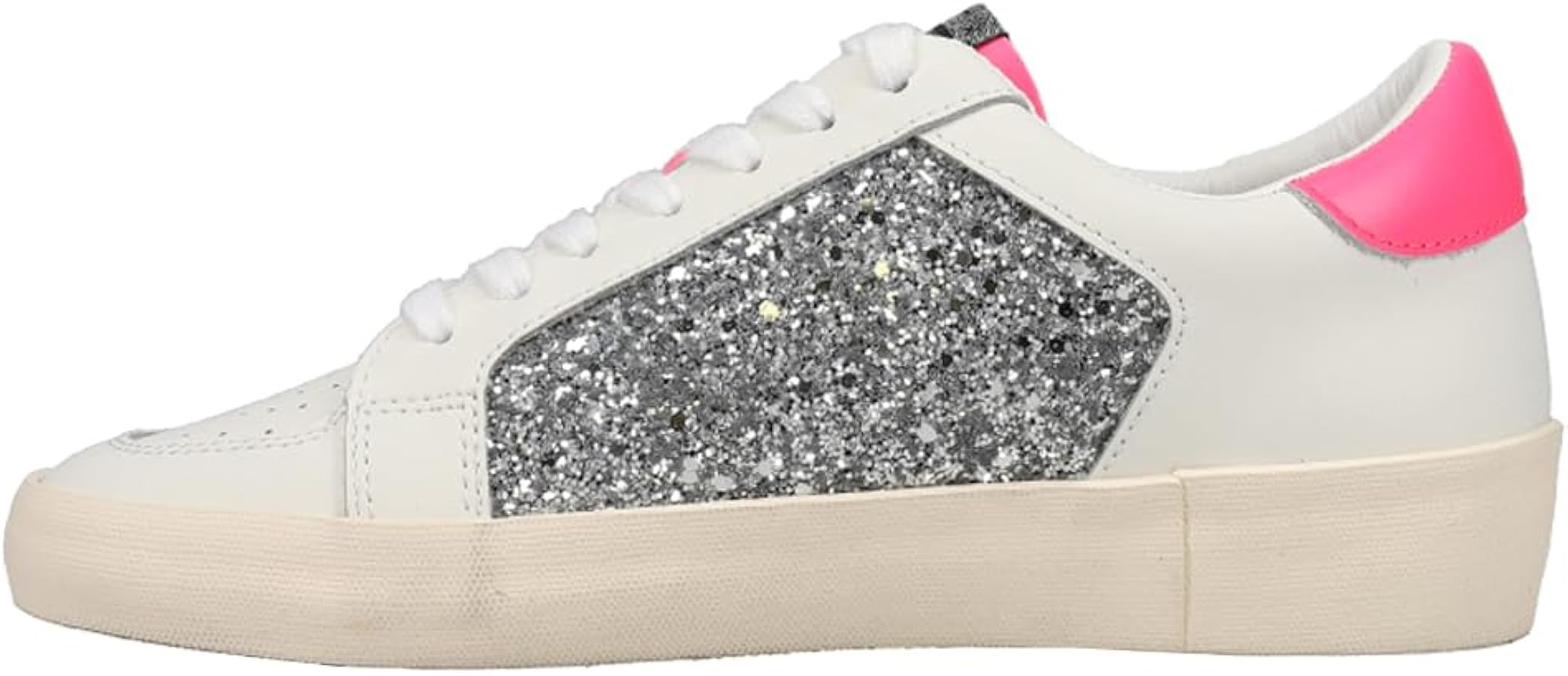 VINTAGE HAVANA Womens Positivity 4 Glitter Sneakers Shoes Casual - Pink, Silver, White | Amazon (US)
