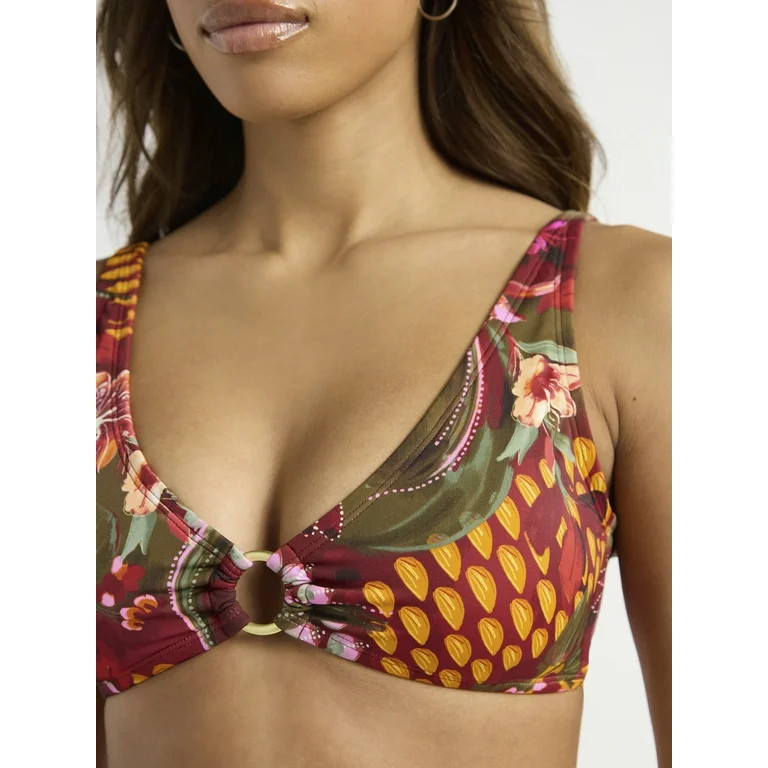 Sofia by Sofia Vergara Women's Ring Front Bralette Swim Top, Sizes XS-XL | Walmart (US)