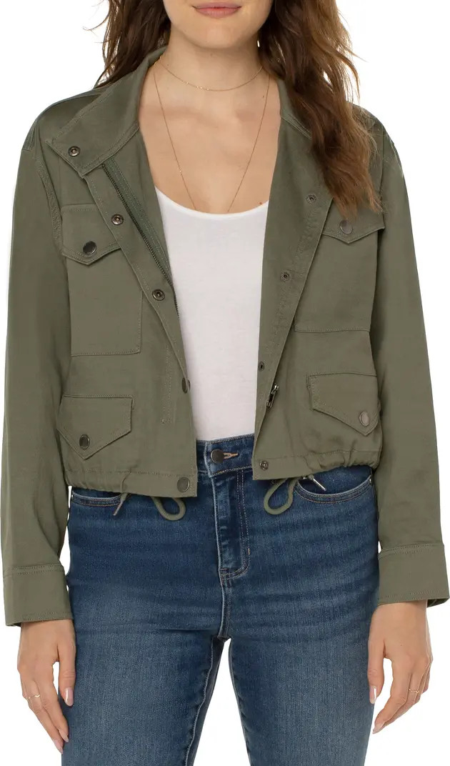 Tie Hem Crop Cargo Jacket | Nordstrom